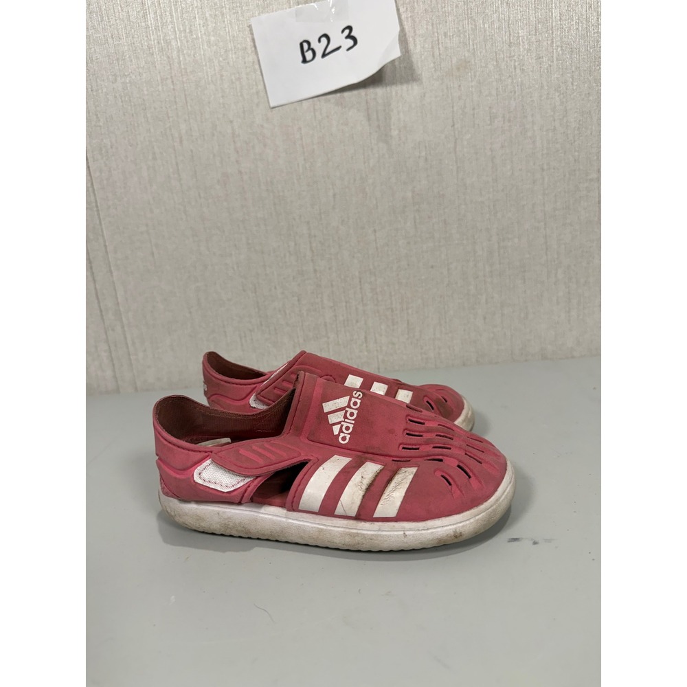Adidas Closed-Toe Summer Water Sandals Pink & White Easy Closure Size 12k